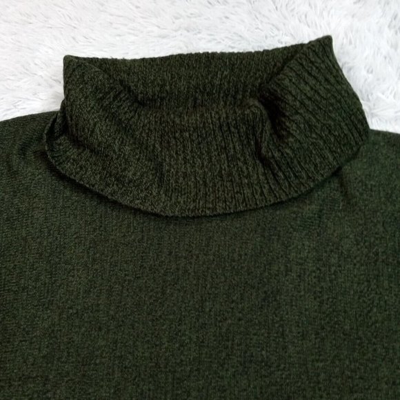 Notations Womens Sweater Turtleneck Green Medium Short‎ Sleeve Knit - Picture 4 of 11